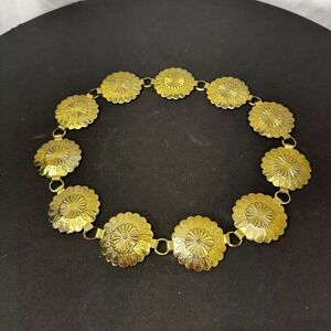 Ladies Vintage Gold-Tone Metal Belt - 29" Length